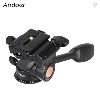 Hilivn) Andoer Q08 Video Chân Máy Bóng Đầu Chất Lỏng 3 Chiều Cánh Tay Rocker Với Đĩa Phát Hành Nhanh Cho Máy Ảnh DSLR Chân Máy Monopod