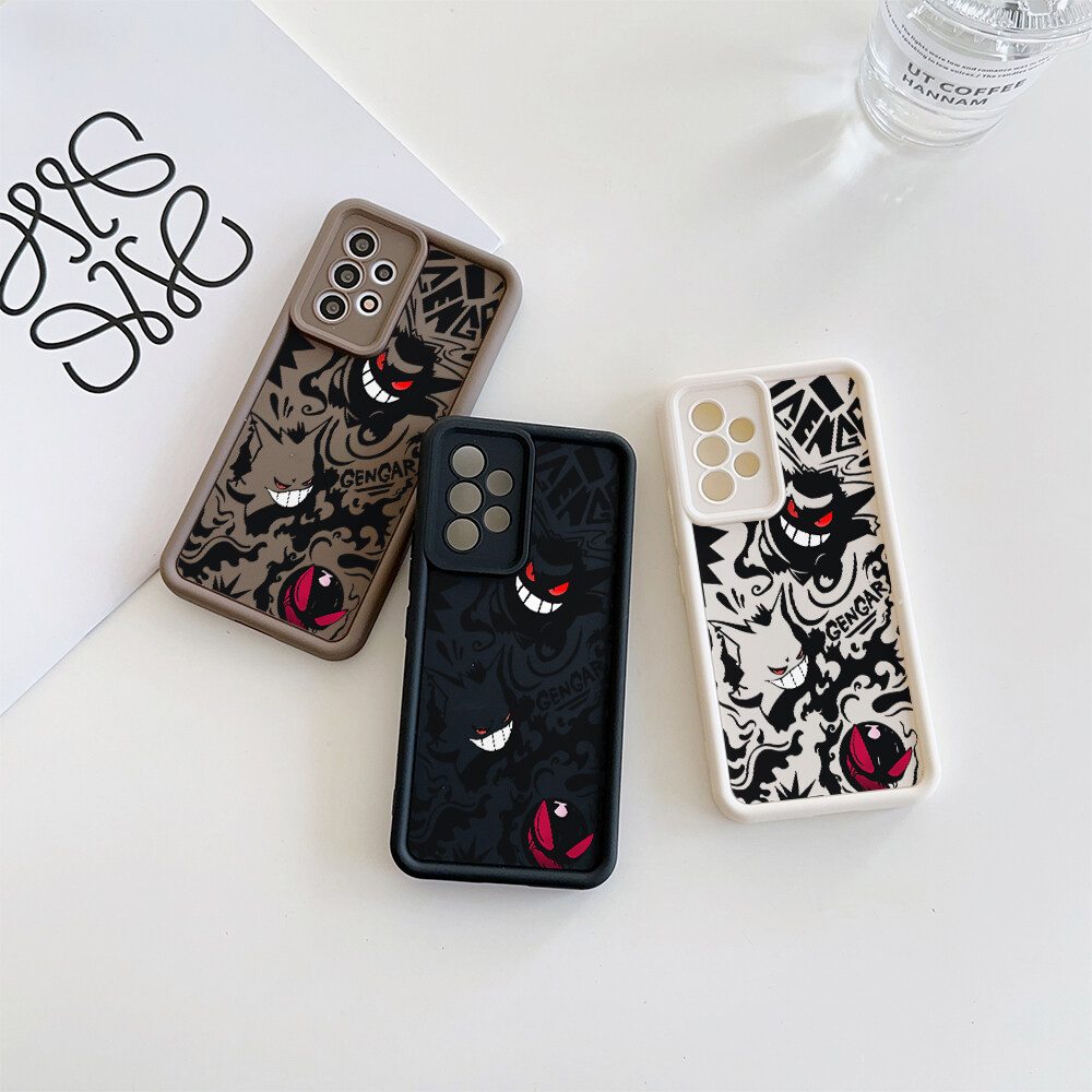 Ốp Lưng Pokemon Gengar Sang Trọng Cho Samsung Galaxy A15 A55 A14 A16 5G S20 S23 S24 FE S25 Ultra Plus Vỏ Điện Thoại Di Động Họa Tiết Mờ Bảo Vệ Camera Anime Chống Sốc