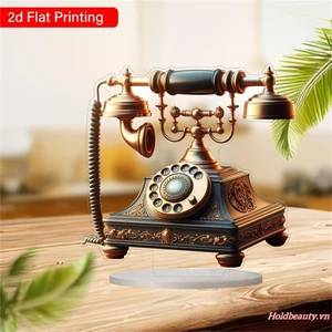 Điện Thoại Cố Định Trang Trí Bàn Retro Quay Số Điện Thoại Hình Acrylic Phẳng Đồ Trang Trí Trung Tâm Cho Gia Đình