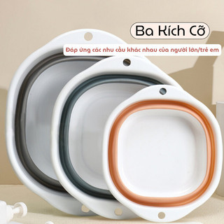 Combo Thau gấp gọn, chậu xô xếp gọn Myd.23 Chất liệu Silicon dày dặn tiện lợi nhiều mẫu lựa chọn