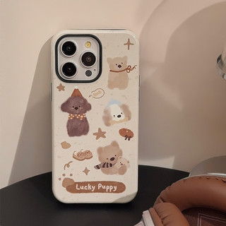 [Sheren] Niche Phim Hoạt Hình Tranh Sơn Dầu Chó iPhone Vỏ Điện Thoại Thích Hợp Cho i16 15 14 13 12 11 pro max Vỏ Bảo Vệ Chống Sốc