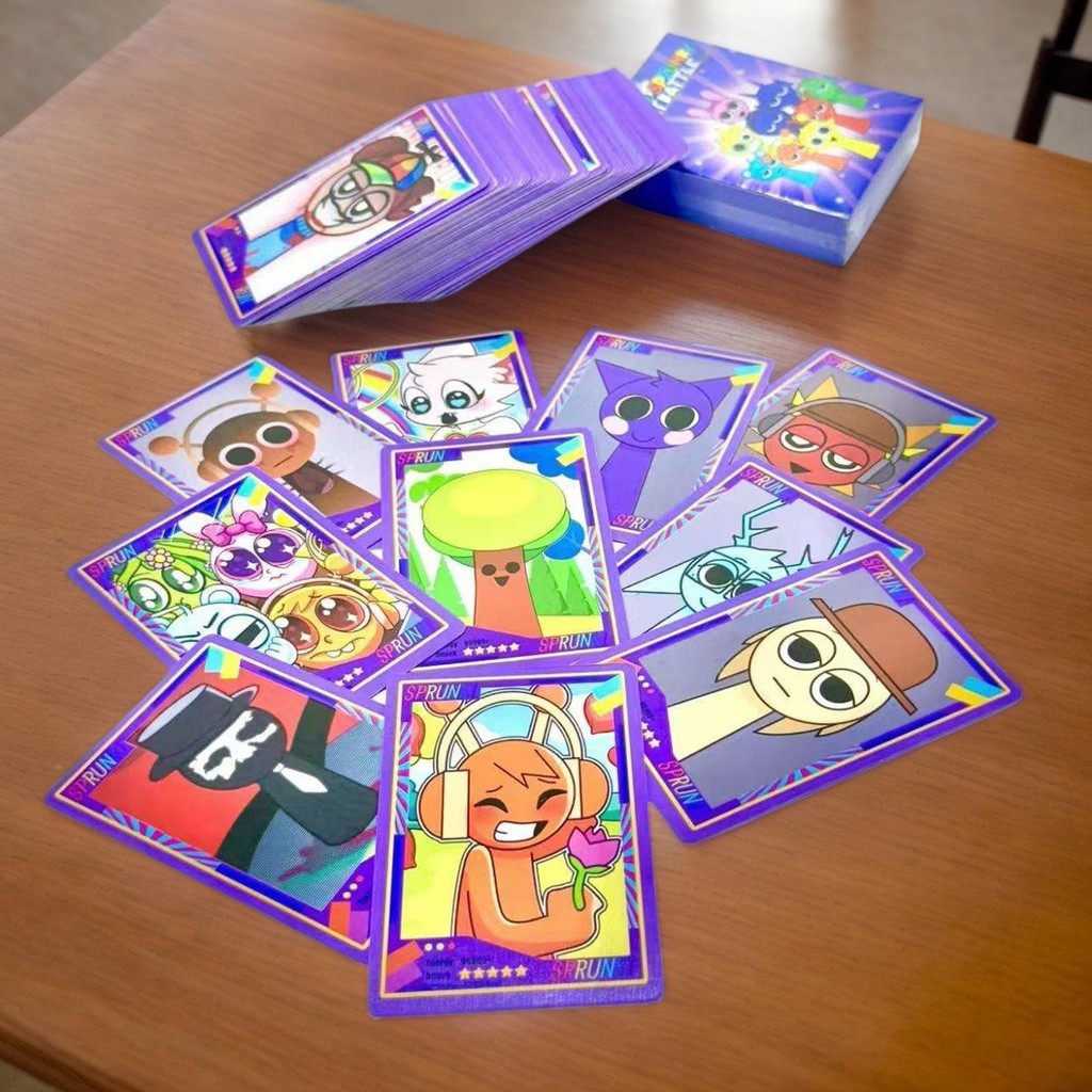 Sprunki Anime Collection Card 54cards Sprunki Incredibox Nhân vật Raddy Wendy Black Collection Card Anime Thẻ kỷ niệm saixit2vn
