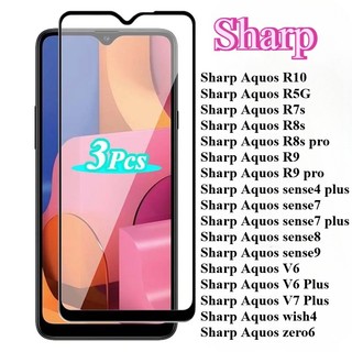 Dành Cho Sharp Aquos zero6 wish4 V7 V6 sense 9 8 7 4 Plus HD Phim Kính Cường Lực Cạnh Đen Cho Sharp Aquos R9 R8s R7s R5G R10 pro Chống Trầy Xước Bảo Vệ Màn Hình Điện Thoại Chống Cháy Nổ