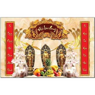 Tranh canvas phòng thờ, mâm ngũ quả, câu đối, liễng thờ, bình phong, hoa sen, tranh trang trí phòng thờ nhiều mẫu.