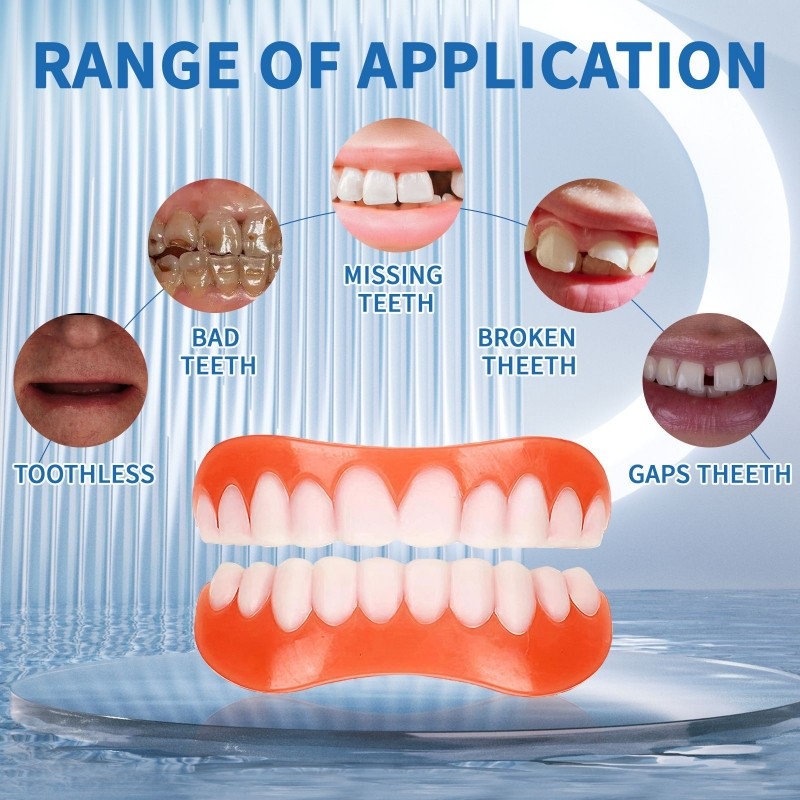 Bộ Răng Giả Răng Giả Silicon Lót Mềm Răng Giả Bộ Mềm Răng Giả Bộ Răng Giả Bộ Răng