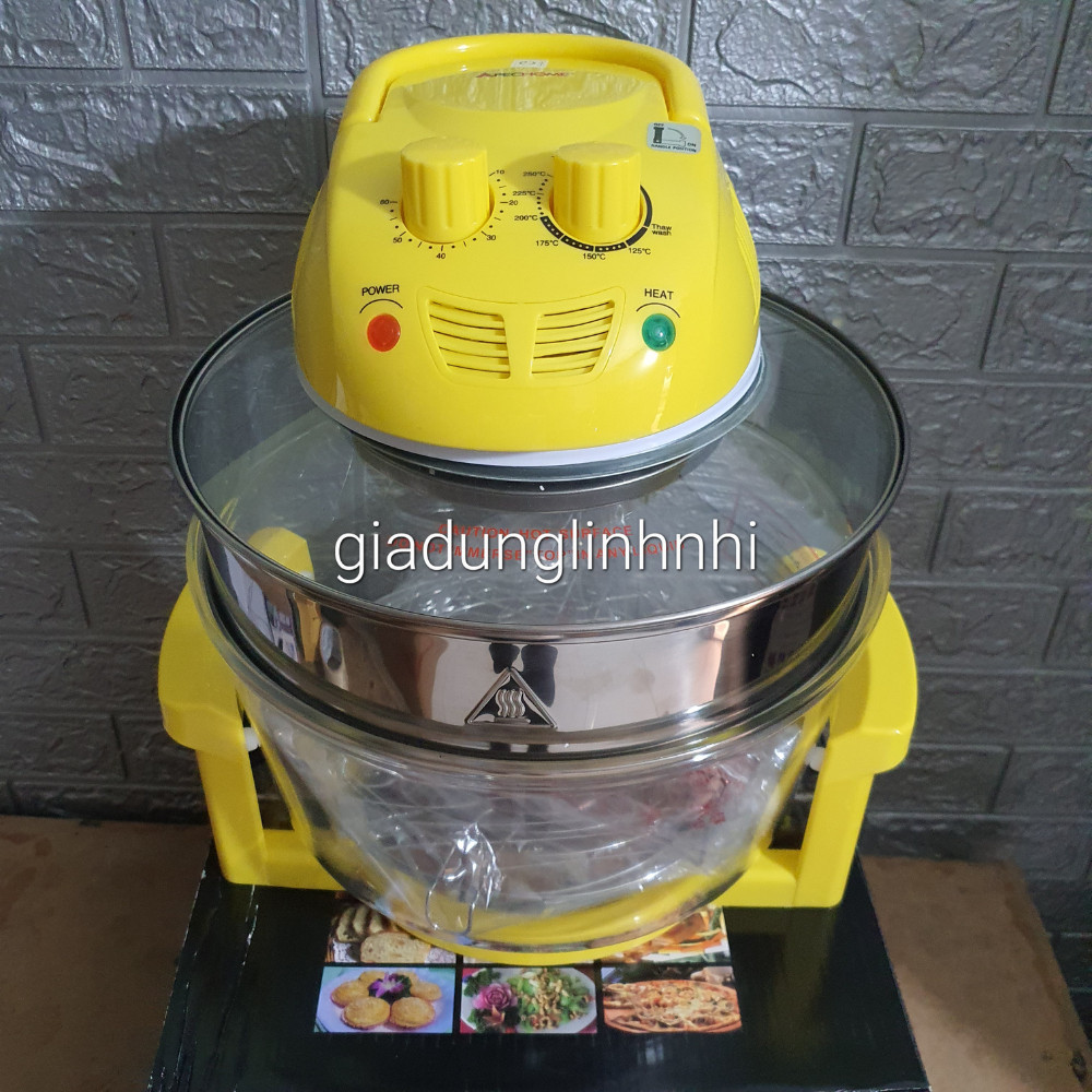 Lò nướng thủy tinh APECHOME APH-618, Dung tích 17 lít công suất 1300W, nấu nướng và rả đông nhanh