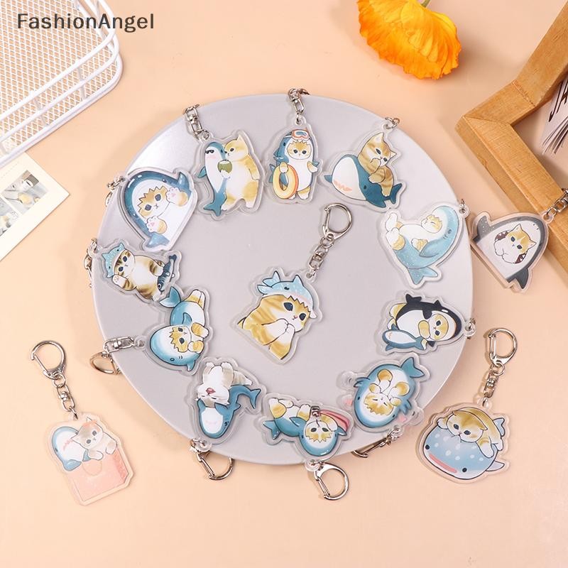 FashionAngel Hoạt Hình Dễ Thương Trong Suốt Hai Mặt Móc Khóa Dành Cho Nam Nữ Phụ Kiện Túi Vòng Móc Khóa Trang Sức Quà Tặng VN