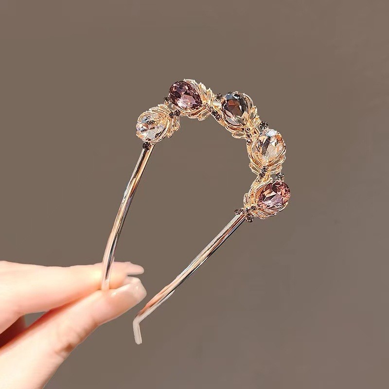 MAUROPOLI [Sẵn sàng] Phong cách mới Phong cách Hàn Quốc Kẹp tóc hình chữ U kim cương giả đẹp thời trang Tấm đầu lưng cao cấp Kẹp tóc Mũ đội đầu
