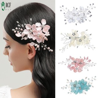 Nữ Hoa Trắng Ngọc Trai Kẹp Tóc Hoa Bóng Phụ Kiện Tóc Mũ