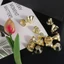 DELMER 50 Chiếc Chuông Nhỏ Vàng, Đồ Thủ Công DIY Vật Liệu Trang Sức Jingle Bell, Chuông Gingle Mini Đa Kích Thước Mặt Dây Sừng Nhỏ Giáng Sinh