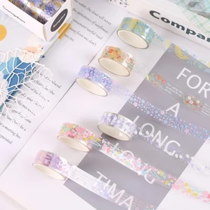 MOON 5 Cuộn Băng Trang Trí Hoa Băng PET Chống Nước Băng Thẩm Mỹ Cho Thủ Công