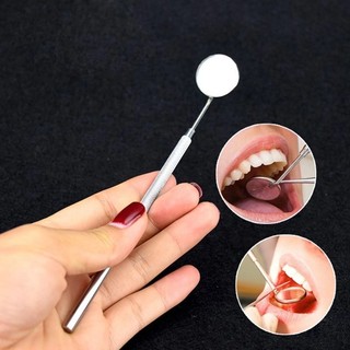 1 Gương Răng Miệng Nha Khoa Đầu Dò Inox Gương Miệng Phản Quang Dụng Cụ Vệ Sinh Tay Cầm Gương