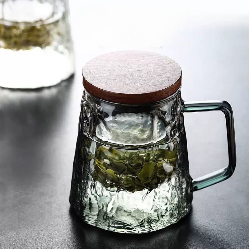 Cốc trà thủy tinh chịu nhiệt độ cao Tách nước trà 500ml Cốc sông băng giá trị cao