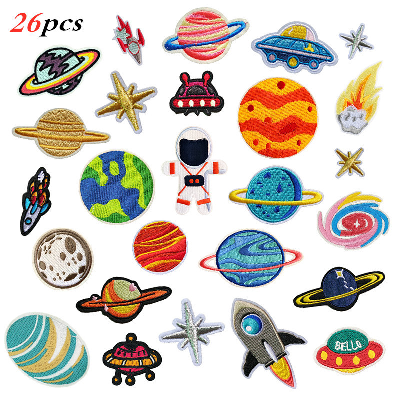 Nhãn dán vải thêu hành tinh vũ trụ Miếng dán dính phi hành gia | Shopee ...