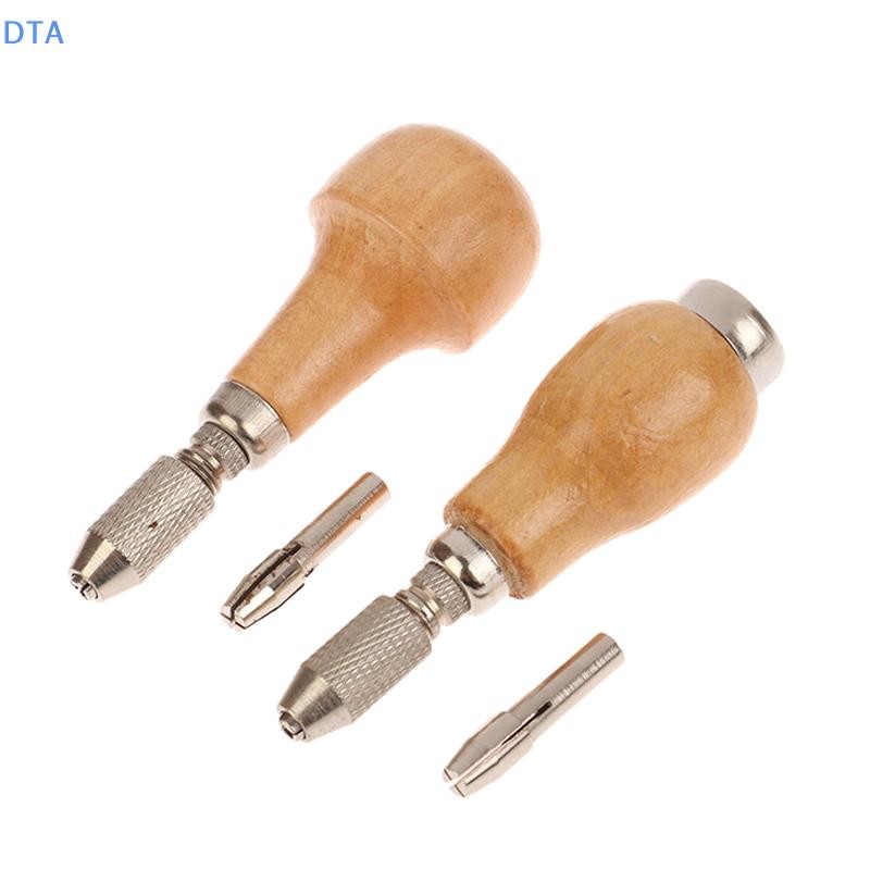 [Dta] Dụng cụ trang sức DIY Đồ trang sức Pin Vise Vice Tay cầm bằng gỗ với 2 Chuck Bộ dụng cụ khoan gói dây xoắn PO