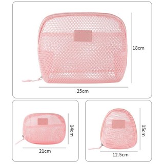Túi trang điểm lưới ITRUMPET, Túi đựng mỹ phẩm Nylon cầm tay, thông thường có lưới dây kéo Túi đựng đồ đa năng Du lịch