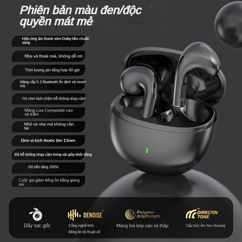 Tai nghe Bluetooth chơi game mới Chơi game Tai nghe Bluetooth không dây đích thực có độ trễ thấp Thể thao Chạy mát mẻ