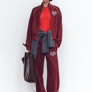 Bộ nỉ Zara made in Morocco thể thao dài mùa thu đông phong cách châu Mỹ