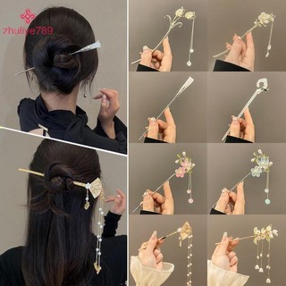 < zhuliye789 > Que Tóc Cổ Điển Phong Cách Trung Hoa Cho Nữ Kẹp Tóc Handmade Hoa Phụ Kiện Trang Sức Cổ Điển Đồ Trang Trí Tóc