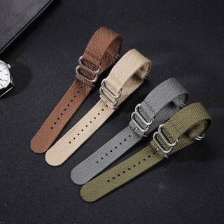 Dây đeo đồng hồ Nylon NATO tự nhiên Dây đeo đồng hồ bằng vải ZULU Dây đeo đồng hồ dệt 20mm 22mm Dây đeo đồng hồ mềm Flax Dây đeo thay thế Dây đeo cổ tay nam nữ Vòng đeo tay Khóa thép không gỉ