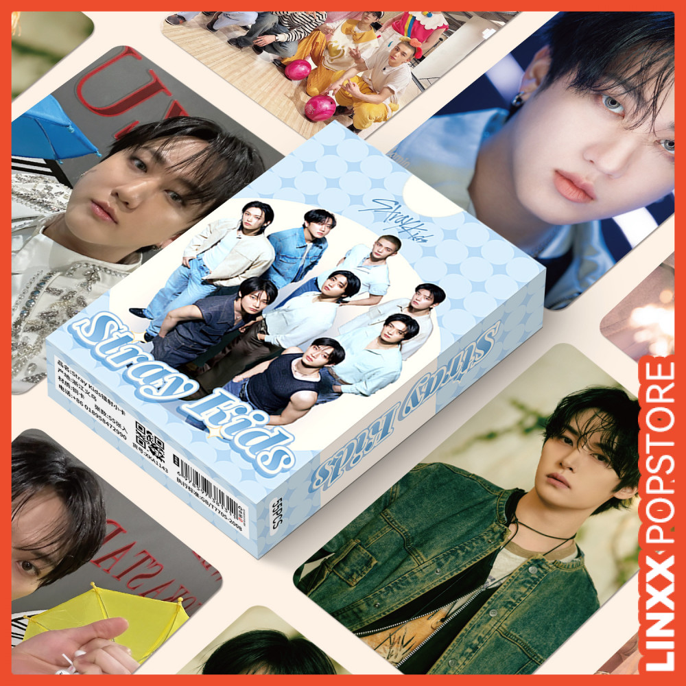 LINXX 55 Chiếc Stray Kids Holographic Lomo Cards Set HD Photo Cards Bộ Sưu Tập Quạt Hàng Hóa 3inch Sưu Tập Thẻ Nhỏ Quà Tặng Cho Người Hâm Mộ Kpop