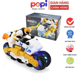 ```Mô Tô Biến Hình Phát Sáng Nhạc – Robot Đồ Chơi Siêu Ngầu Cho Bé Trai | POPITOYS```
