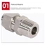 ITRUMPET 1 Cái Lắp Nhanh, 1 / 8 "1 / 4" 3 / 8 "1 / 2" Nam Ren Đến Đầu Nối Ống OD 304 SS 3-16mm, Thép Không Gỉ Đôi Ferrule Metric ZG Ống Lắp Cho Dầu Khí Nước