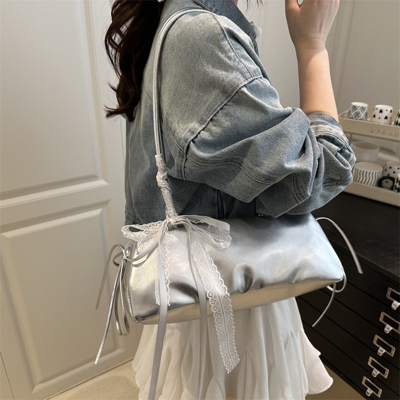 Túi đeo vai mini vuông trang trí nơ phiên bản Hàn Quốc