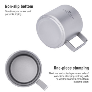Boundless Voyage Titan Đôi Tường Cà Phê Mini, Bộ Cắm Trại Ngoài Trời 220ML Ti3052D