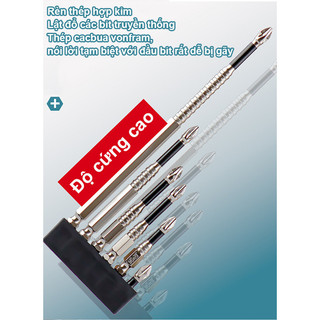 Bộ Vít Chống Trượt K5, Đầu Từ Tính & Tuốc Nơ Vít Cứng, Chống Thấm Nước,  Chân Lục Giác 6.35mm