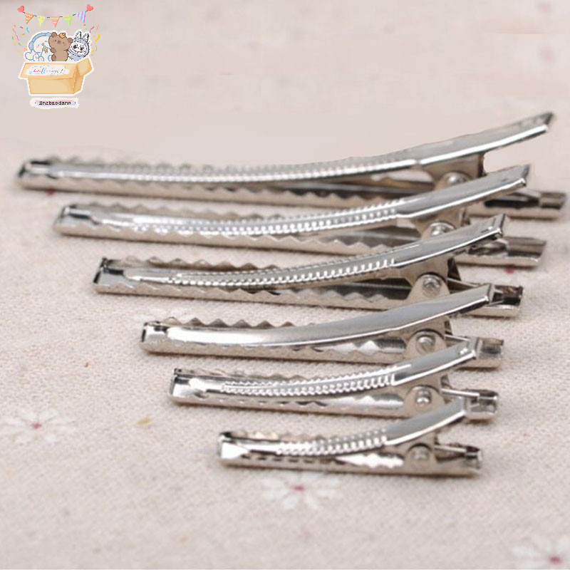 KXH 50 Chiếc Kẹp Tóc Cá Sấu Kim Loại Nơ Răng Barrette Cá Sấu Kẹp DIY Kẹp ELWW
