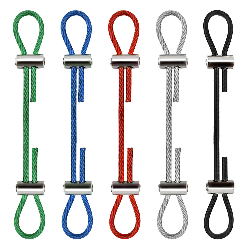 Bộ dây thép không gỉ 2mm 3mm có thể điều chỉnh Dây buộc cáp Dây nhiều màu tùy chọn để treo biển hiệu hình, v.v.
