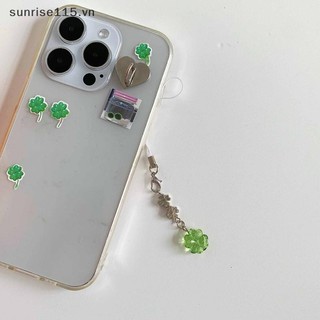 Srvn Handmade Đính Hạt Dây Xích Điện Thoại Bốn Lá Cỏ Ba Lá Điện Thoại Di Động Quyến Rũ Nhiều Màu Sắc Móc Khóa CCD Mặt Dây Chuyền Trang Trí Điện Thoại Di Động Phụ Kiện Quyến Rũ.