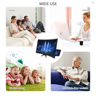 Kính lúp màn hình điện thoại 12 inch Bộ khuếch đại màn hình cong 3D cho điện thoại di động Bộ khuếch đại màn hình có thể gập lại Giá đỡ điện thoại thông minh cho văn phòng tại nhà Trẻ em Người cao tuổi