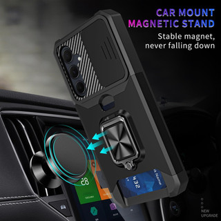 Dành Cho Samsung A35 / A36 / A56 Ốp Lưng Có Trượt Camera Bao Đựng Thẻ Nhẫn Chân Đế Chịu Lực Bảo Vệ Mỏng Bao