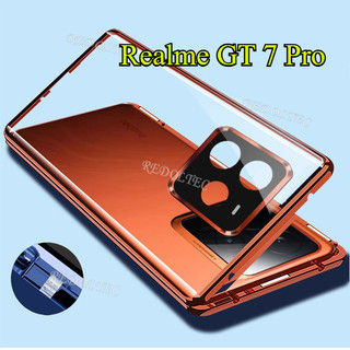 Vỏ Realme GT 7 Pro 360 Bảo vệ toàn bộ ống kính Vỏ kim loại từ tính Realme GT 7Pro GT7 Pro Mặt trước hai mặt kính mặt sau Vỏ điện thoại toàn thân có khóa