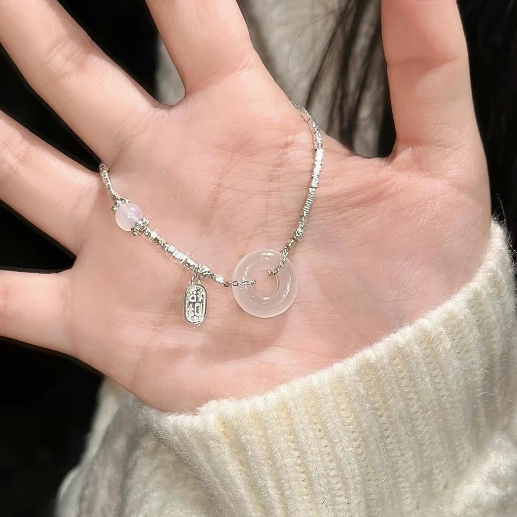 Gửi Mẹ Gửi Bạn Gái May Mắn May Mắn Khóa An Toàn Vòng Tay Bạc Vỡ Nữ 2025 Phong Cách Mới Niche Vòng Tay Tinh Tế