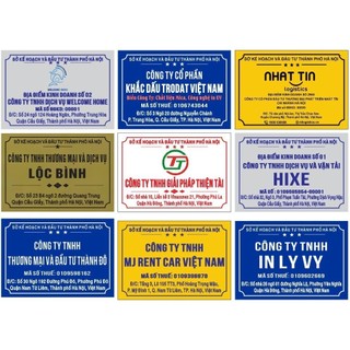 Bảng, Biển số nhà, phòng, biệt thự, chung cư. Màu xước bạc + Alu vàng gương