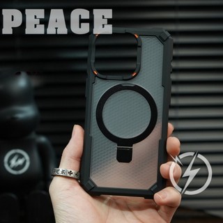 Ốp Lưng Cứng Acrylic Đứng Từ Tính Cho iPhone 16 15 14 13 12 Pro Max 14Plus 15Plus 16Plus 4 Góc Chống Sốc