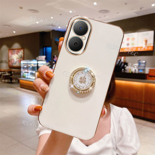 Vỏ Huawei Nova Y73 2025 Vỏ Thiết Kế Mới Huawei NovaY73 Nova Y 73 Vỏ Điện Thoại Mạ Điện Silicon Mềm Sang Trọng Có Giá Đỡ Nhẫn