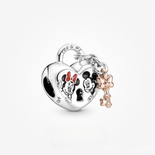 Hàng hóa giao ngay Chuột Mickey Disney mạ vàng hồng & Chuột Minnie Ổ khóa quyến rũ