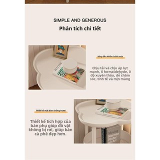 Bàn Trà Mini 2 Tầng Hình Cỏ Bốn Lá Hai Lớp Để Đựng Đồ Thích Hợp Làm Bàn Cạnh Giường Ngủ Bàn kệ phòng khách