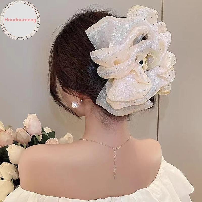 Kẹp tóc Hodou mùa hè ngọt ngào, lưới tuyn ngôi sao bong bóng, phụ kiện chắc chắn cho nữ