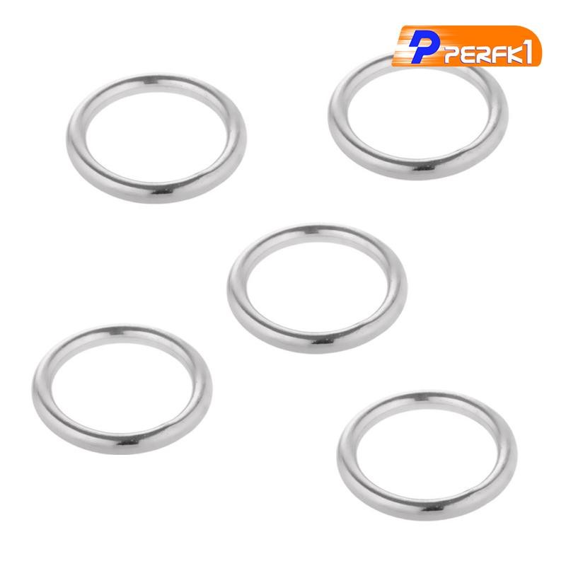 5 miếng Đường kính 20 - 35mm. Vòng hàn mịn màng Vòng tròn không gỉ 304 được đánh bóng chính xác cho thuyền Kayak Ca nô Bóng biển Thuyền buồm Võng Yoga