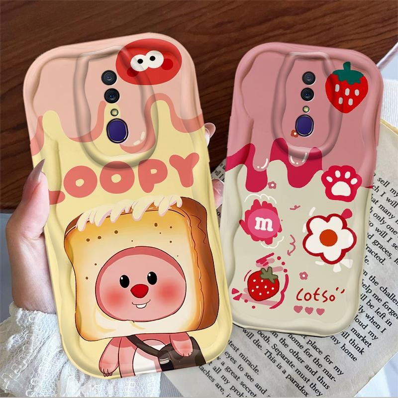 Vỏ Silicon Hoạt Hình Cho OPPO F11 3D Cầm Tay Mềm TPU Dễ Thương Kem Dâu Tây Loopy Thẩm Mỹ Chống Sốc Ốp Điện Thoại