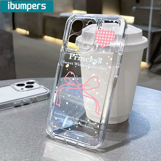 ibumpers Ốp Lưng IPhone Họa Tiết Nơ Màu Hồng Đẹp Ốp Điện Thoại Trong Suốt TPU Mềm Chống Sốc Cho IPhone 16 15 14 12 13 11 Pro Max IP 7 8 Plus X XS XR