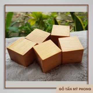 [Combo 10 cục] Cube 2cm, 2.5cm, 3cm, 4cm | Khối gỗ lập phương dùng trang trí, đồ chơi có bo cạnh an toàn, cục gỗ