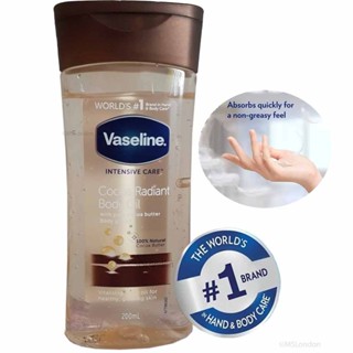 Vaseline Intensive Care Cocoa Radiant For Glowing Skin Body Oil Lasting Care Body Essence Oil 200ml