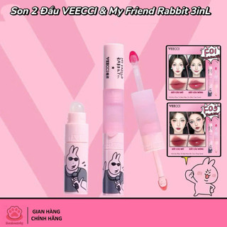 [VEECCI] Son 2 Đầu VEECCI (Kem bùn + Gloss) 3in1 x MY FRIEND RABBIT ROCK YOU, Trang Điểm Nữ