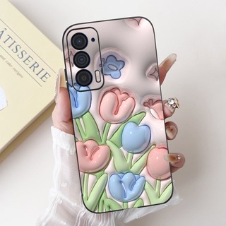 Dành Cho Motorola Edge (2021) Ốp Lưng XT2141-1 Vỏ Silicon Thời Trang Nơ Hoa Mềm TPU Mờ Vỏ Cho Moto Edge 2021 Ốp Lưng